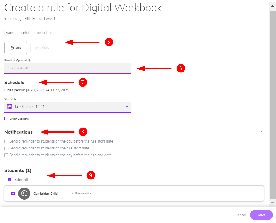 How do I create rules to manage student access to learning materials Step 9.png