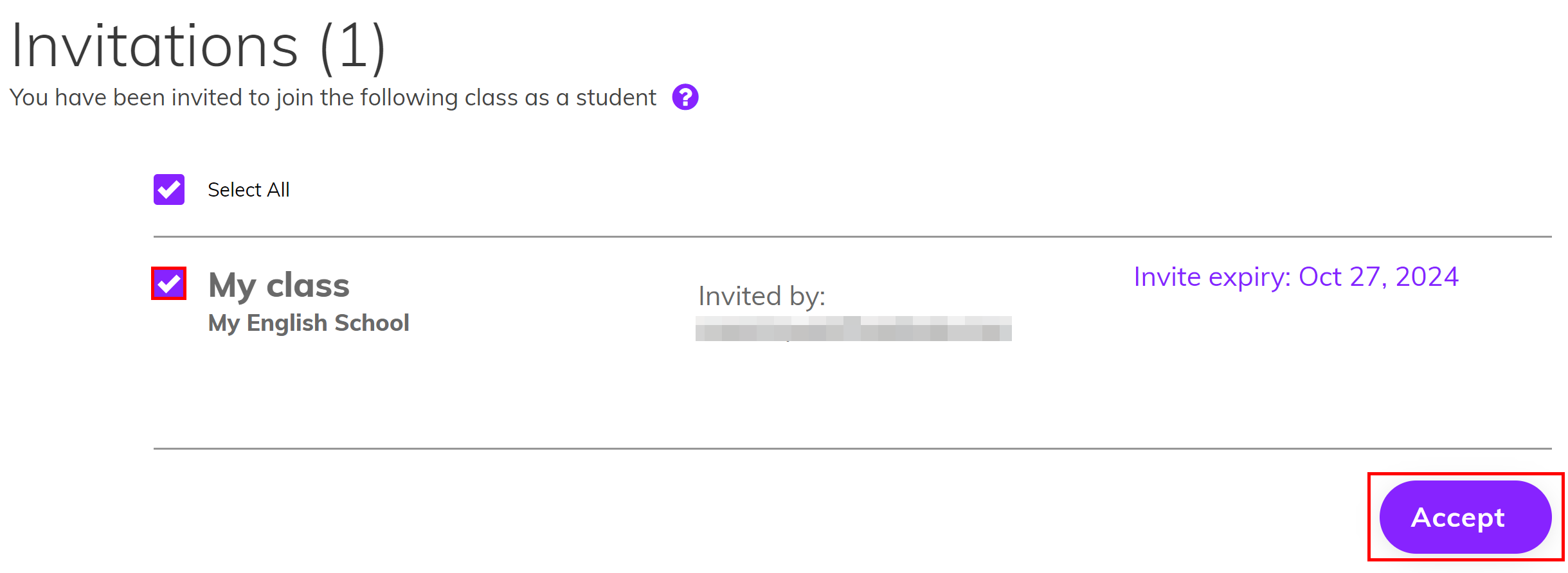 How do I join a class Via class invitation - Step 2.png