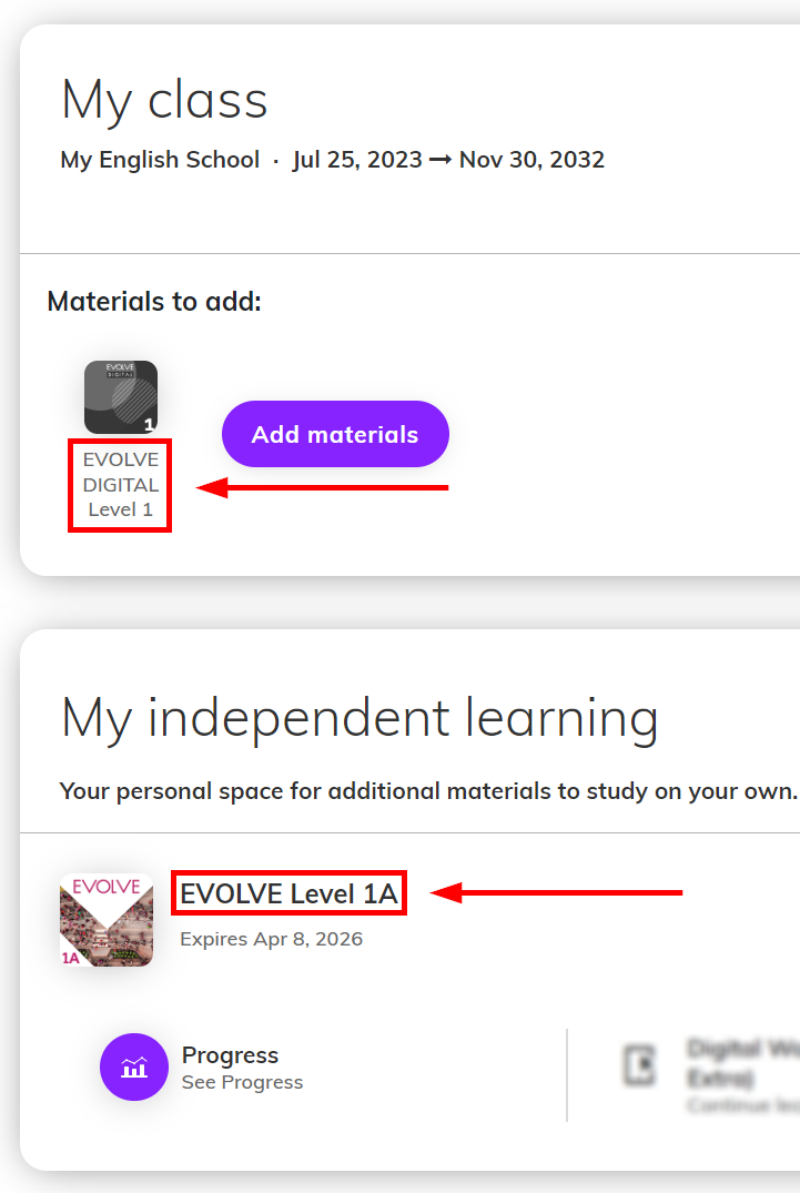 I activated my code, why are my materials not available EN.png