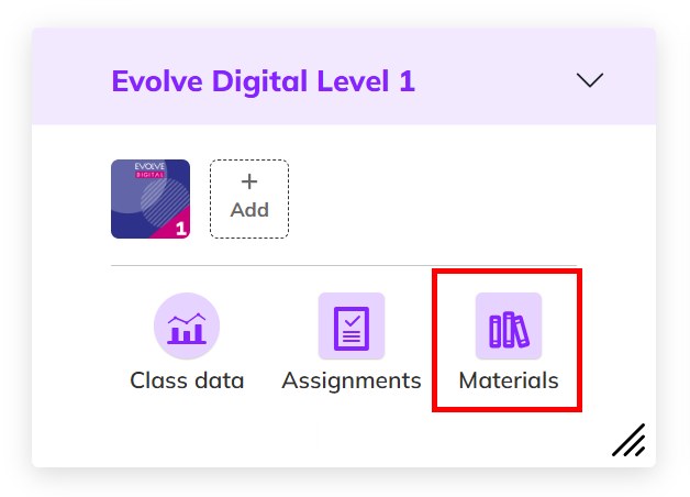 Screenshot showing the 'Materials'