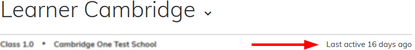 Screenshot pointing the 'Last active' information from a student
