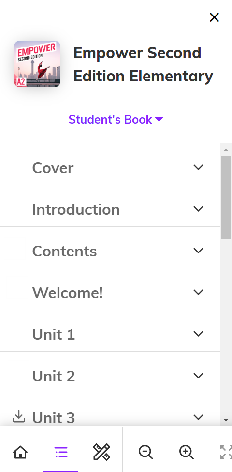 Screenshot showing the table of contents